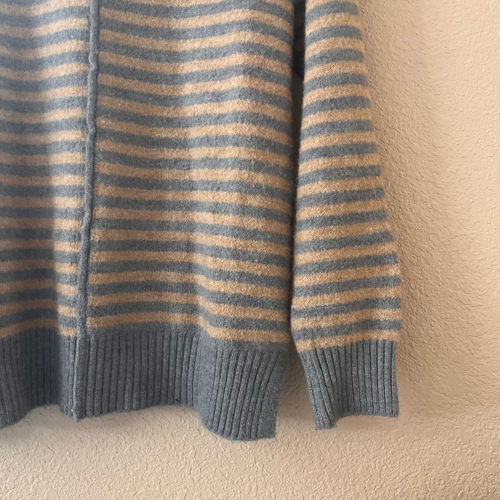 Tribal Women’s Blue and Tan Striped Crewneck Sweater - Picture 5 of 9